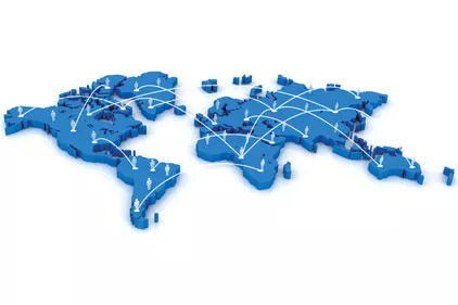 map of the world with travel routes