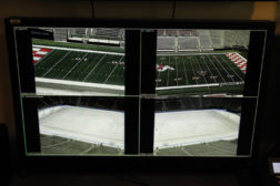 Four views of a stadium