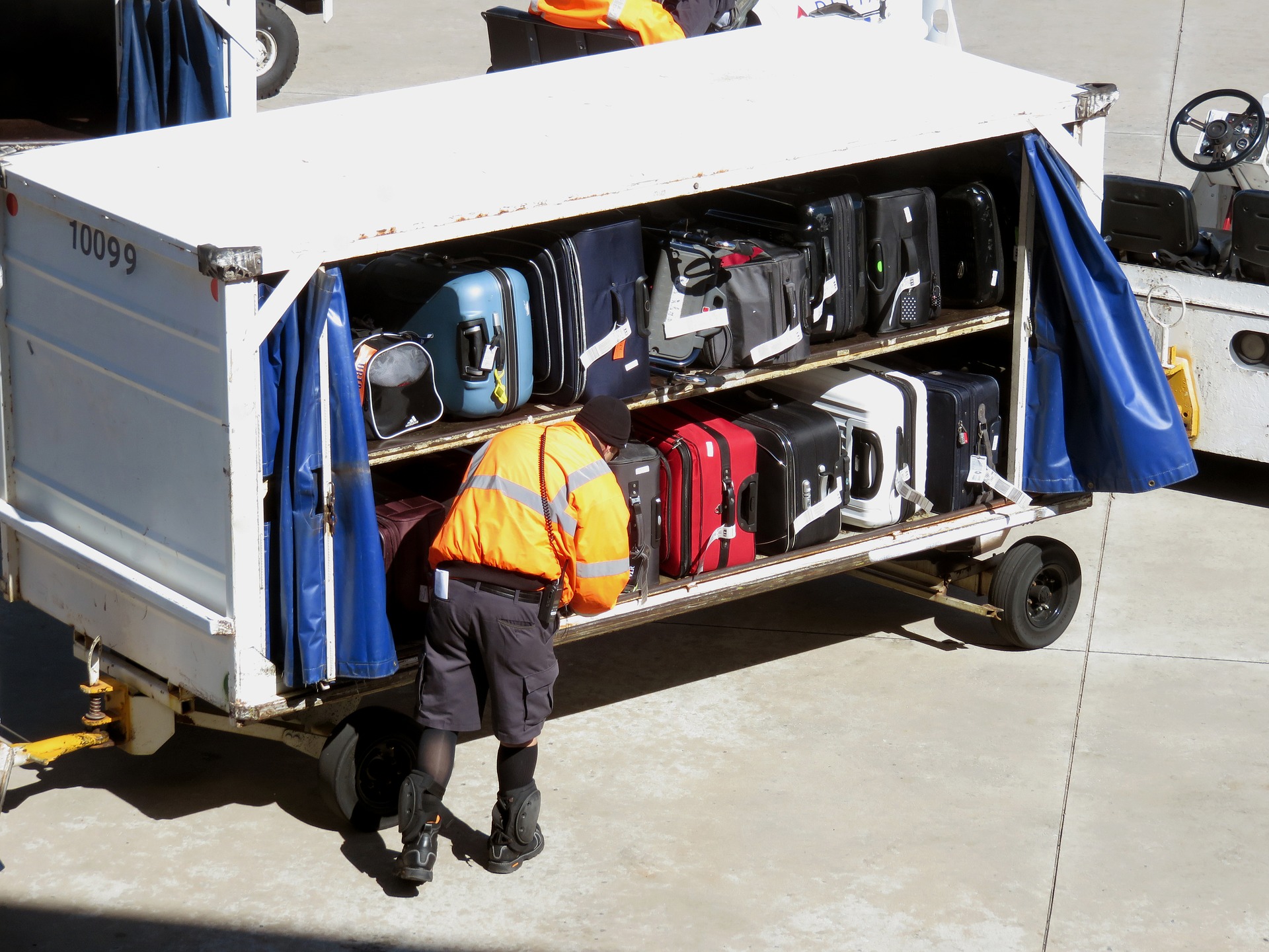 Baggage being loaded onto an airplane