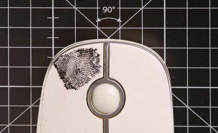 Fingerprint on computer mouse