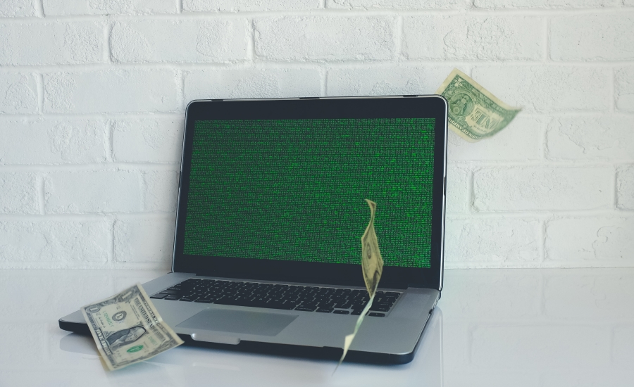 Ransomware on a laptop