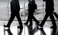 Business travelers in airport