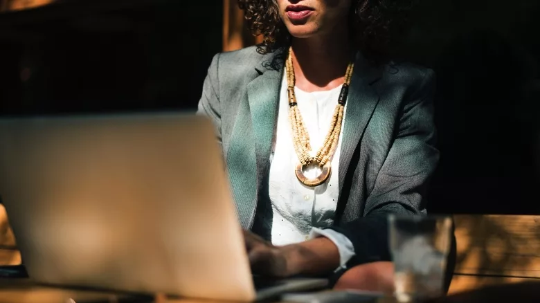 woman working at desk
