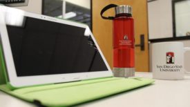 tablet in study room at SDSU