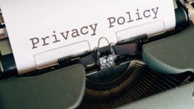 Privacy policy in typewriter