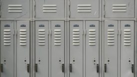 gray row of lockers