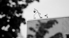 security cameras on top of building