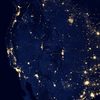 map of US with lights over major cities