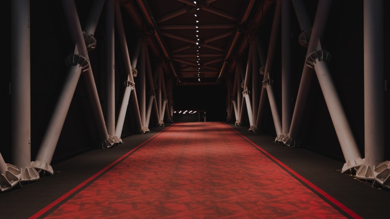 red carpet with dark lighting