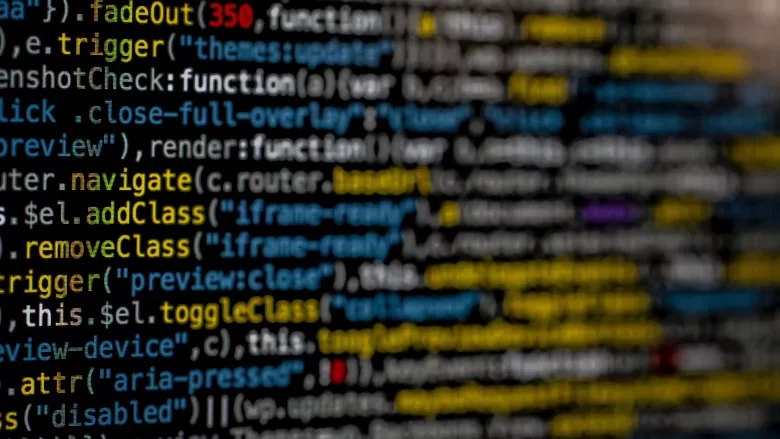 black screen with multicolored text