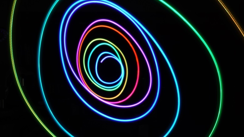spiral of multicolored light