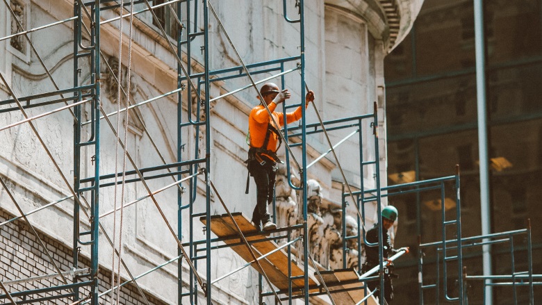 construction worker on scaffolding