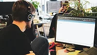 employee working at desktop