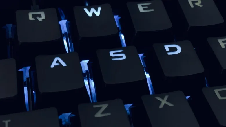 keyboard with blue light