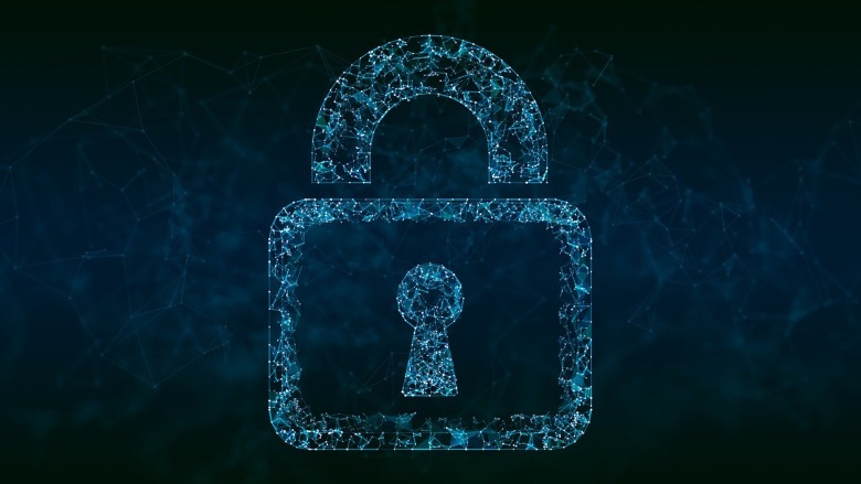 lock graphic on dark blue background