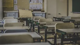 school desks in rows