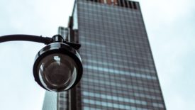 surveillance camera in city