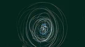 spiral of blue and white lines