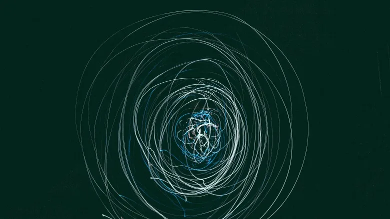 spiral of blue and white lines