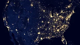 outline of US with lights in major cities