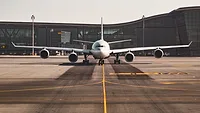 airplane on runway airplane on runway