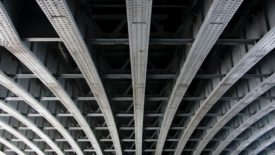 support beams beneath a bridge