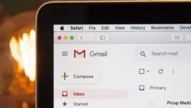 laptop open to gmail