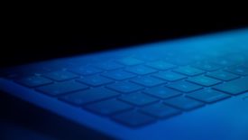 keyboard under blue lighting