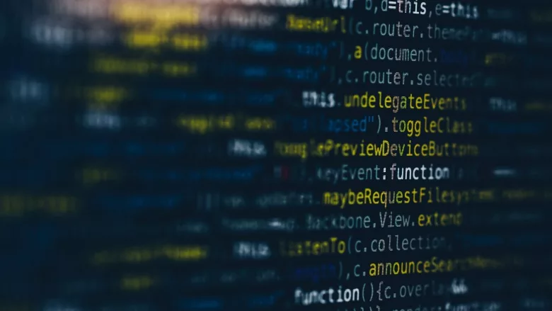 black screen with blue and yellow text