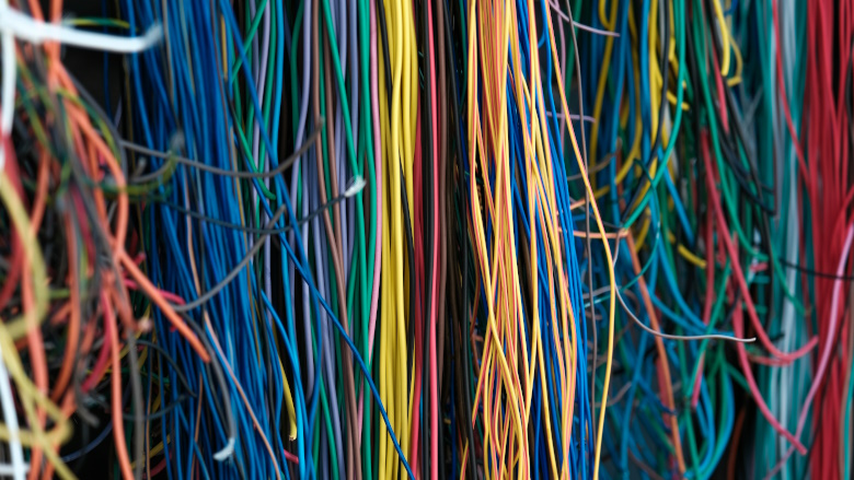 vertical colorful wires