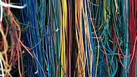vertical colorful wires