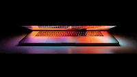 partially open laptop partially open laptop