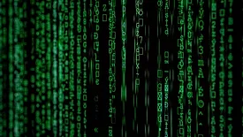 vertical rows of green numbers