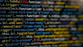 multicolor text on black screen