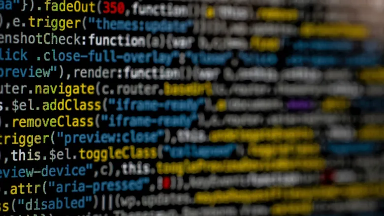 multicolor text on black screen