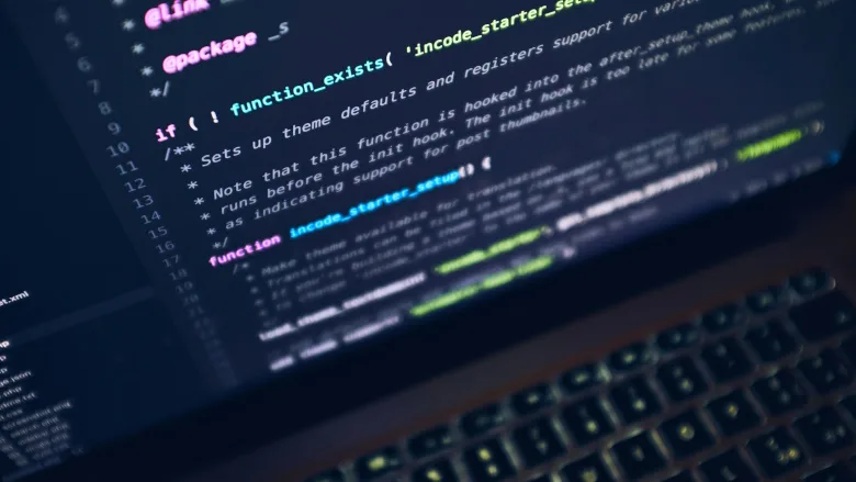 colorful text on black screen