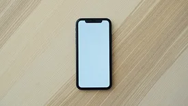 Phone resting on desk