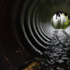 Inside of water disposal pipe