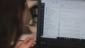 Person using computer monitor