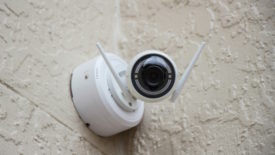 Security camera in corner