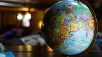 Model globe on a desk Model globe on a desk