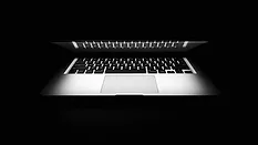 Laptop in darkness