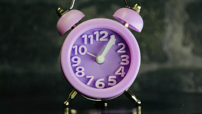 Purple alarm clock