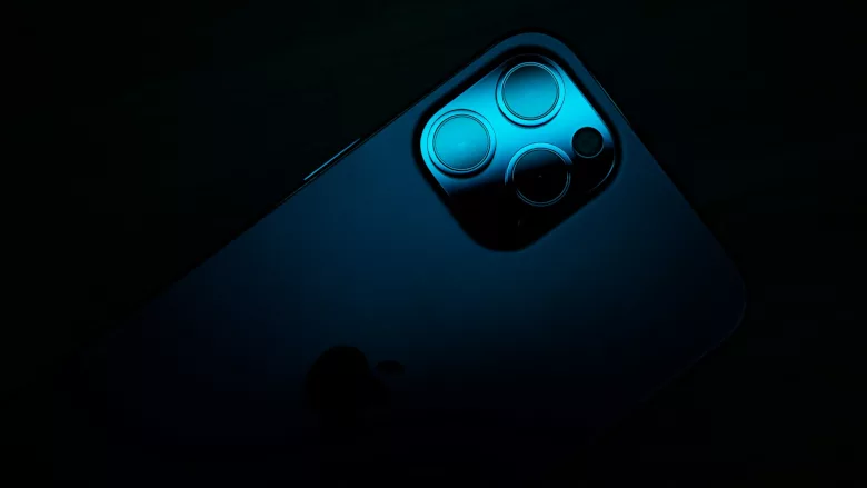 iPhone in darkness
