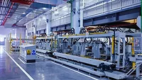 Assembly line inside manufacturing plant