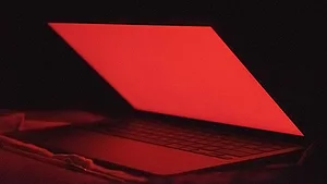 Red laptop