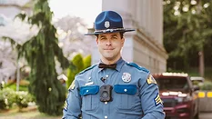 Smiling officer