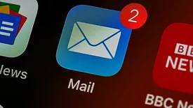 Email app icon with two notifications