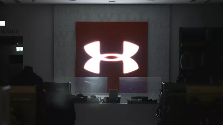 Under Armour logo in store 