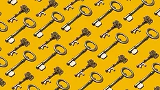 Keys on yellow background 